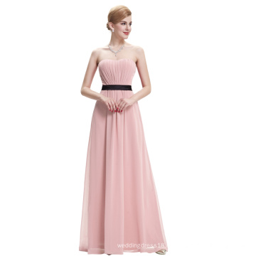 Starzz без бретелек с плеча розовый шифон длинное платье невесты ST000066-4